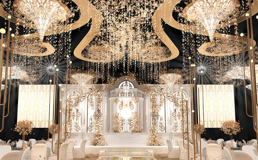 舟山花木兰喜事汇金色大厅效果展示